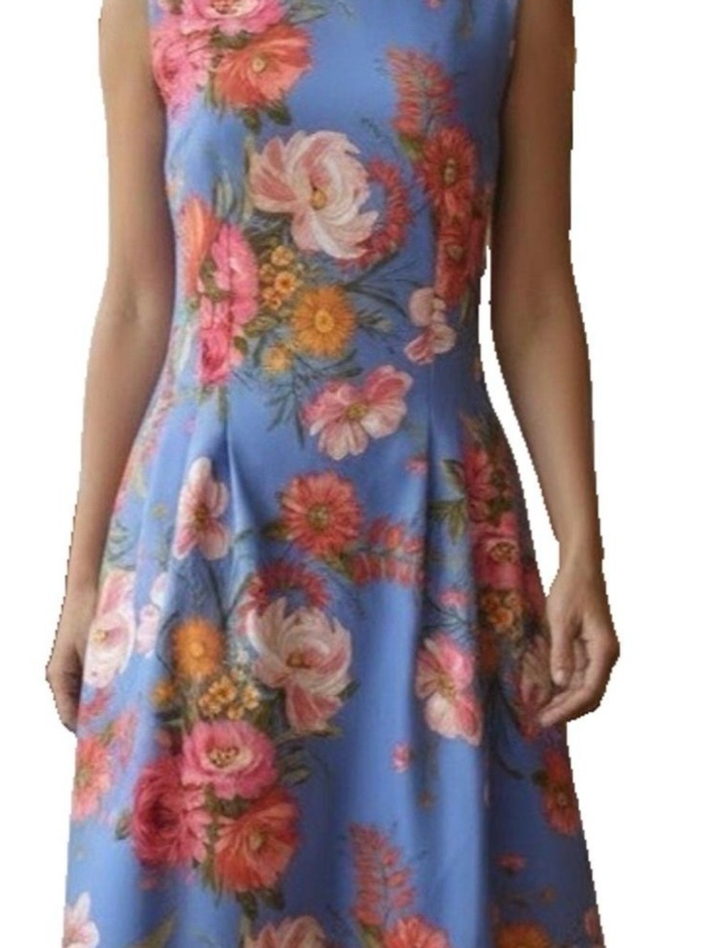 Vince Camuto Women's Floral Sleeveless Pleated Skirt Dress 2pockets Sz10 NWT